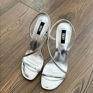 DKNY Women's Metallic Silver Heels